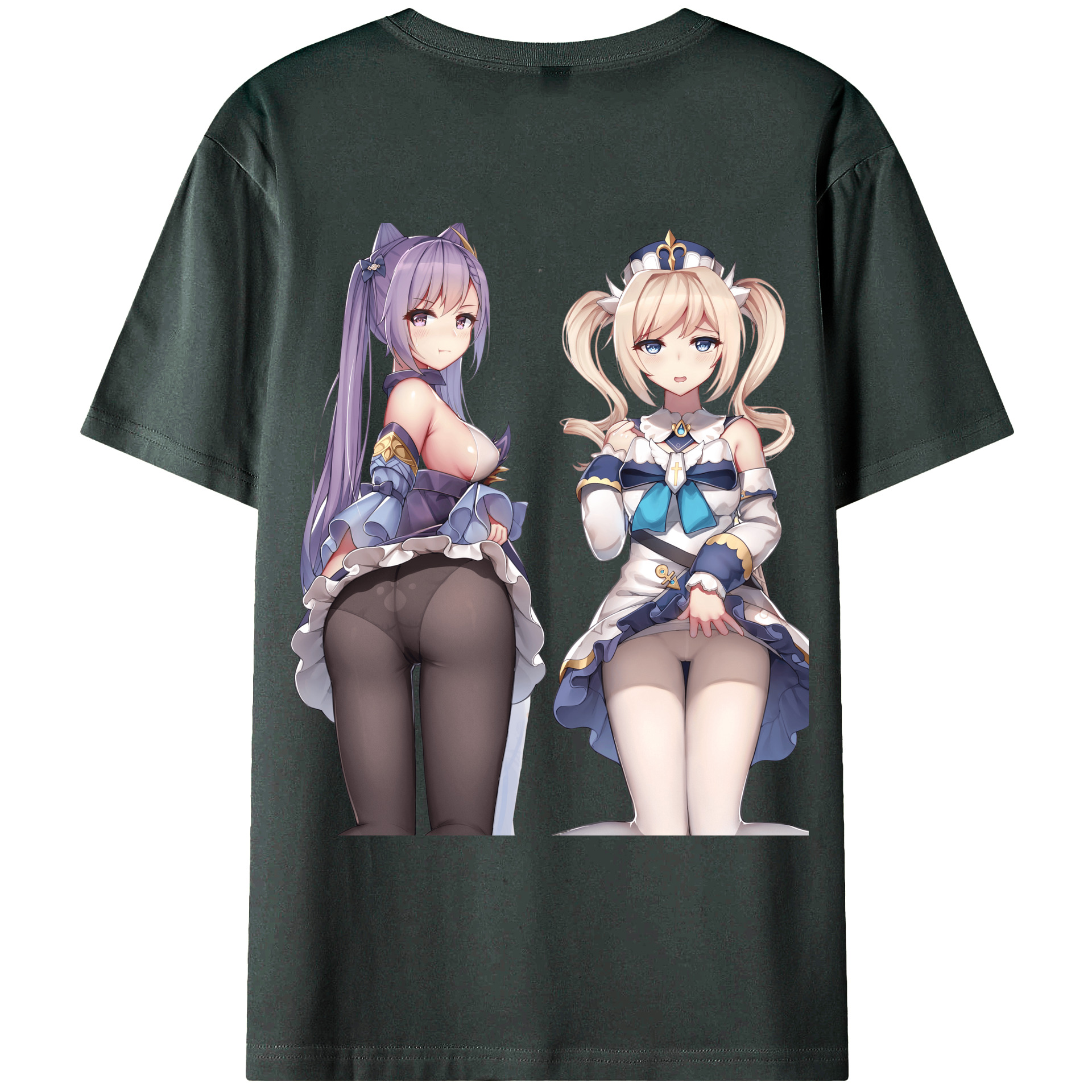 げんし神 刻晴 こくせい genshin Kokusei 綿100％ メンズ半袖Tシャツ（バックプリント） 通気性